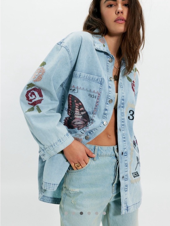 Free People Tops - DENIM AND BONE DENIM STAMP BUTTON DOWN